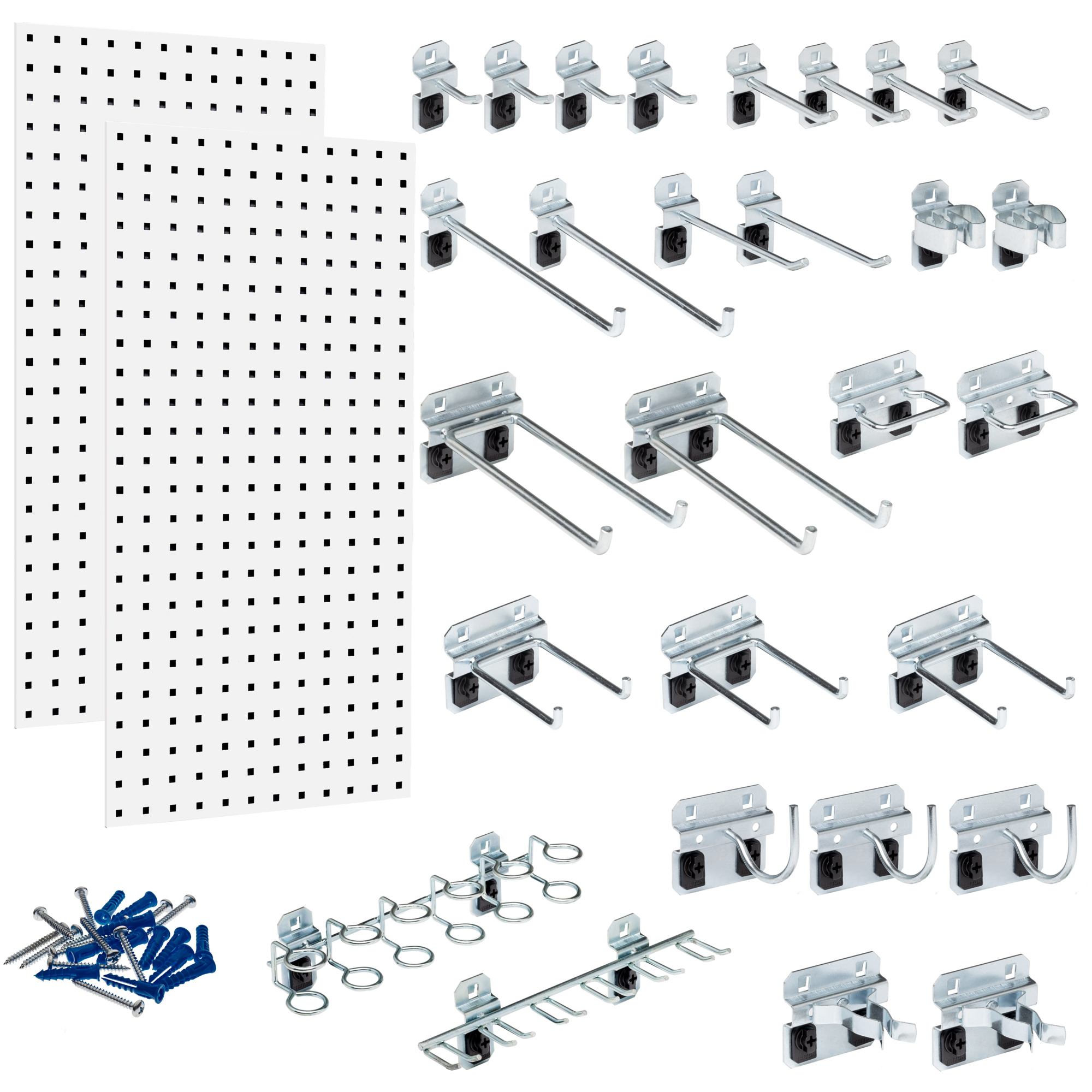Triton Products 2-Pc. LocBoard Wall-Mount Pegboard System, 28 Hooks, Model# WC18-WH-KIT